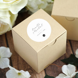 Enkel, modern cirkel för bröllopsstämpling runt klistermärke