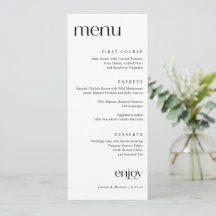 Enkel Modern Classy Bröllop Menu