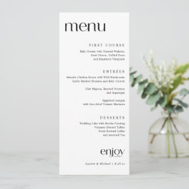 Enkel Modern Classy Bröllop Menu Meny