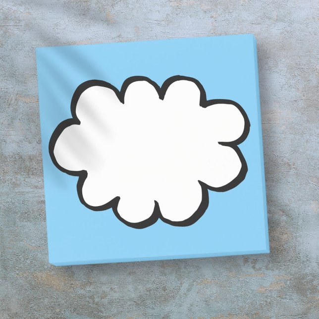 Enkel Modern Cloud Tänka Bubble Post-it Block (Cute Simple Modern Cloud Think Bubble Post-it Notes)