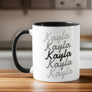 Enkel Modern Cool Typografi Namn Mugg
