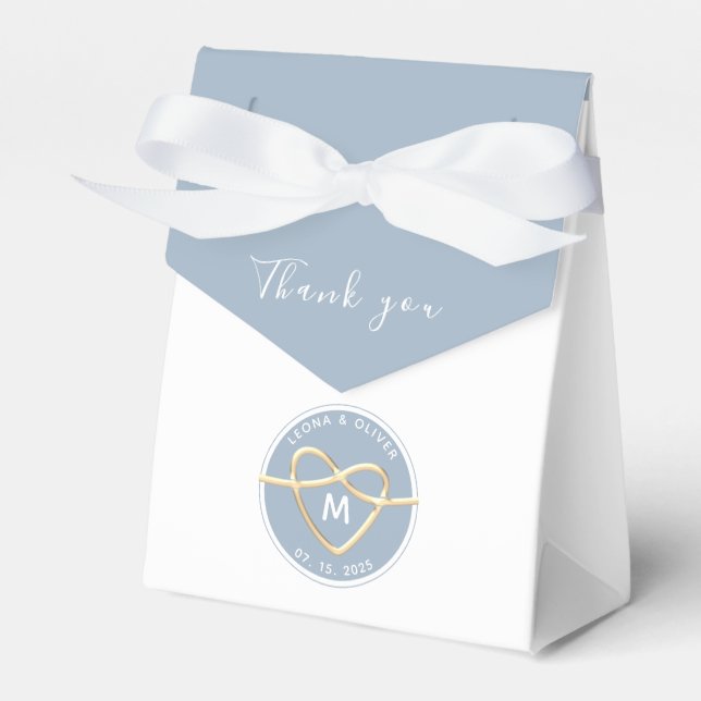 Enkel, modern, dammblå bröllopsruta presentaskar (Framsidan Sidan)