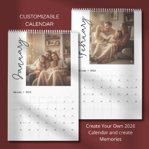 Enkel modern design fotokalender kalender