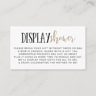 Enkel modern displaykort för baby shower tilläggskort