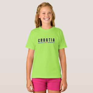 Enkel modern Dubrovnik Kroatien Brev Flagga Souven T Shirt