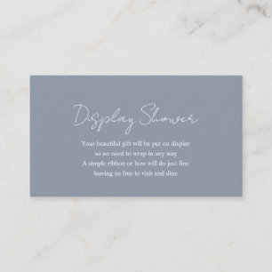 Enkel Modern Dusty Blue Boy Baby Visning Shower Tilläggskort