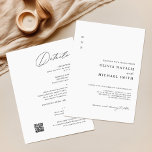 Enkel modern Elegant allt i en QR-kod Bröllop Inbjudningar<br><div class="desc">Tittar för en enkel och modern bröllopsinbjudan som kommer att fånga allas uppmärksamhet? Se bara den här eleganten i en inbjudan med en QR-kod. Med minimal svartvit design och ett kalligrafiskt skript för trendig, innehåller inbjudan perfekten blandning av klassiskt och modernt inslag. Och med ett alternativ för QR-kod och webbplatsens...</div>