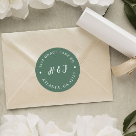 Enkel Modern Elegant bröllop Returadress Runt Klistermärke