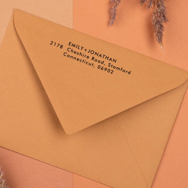 Enkel Modern Elegant bröllop Returadress Självfärgande Stämpel (Skapare uppladdad)