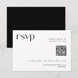 Enkel Modern Elegant Bröllops QR-kod RSVP-kort OSA Kort