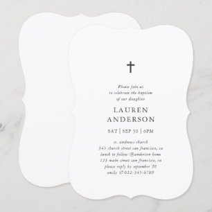 Enkel Modern Elegant Chic Kor-baptism Inbjudningar