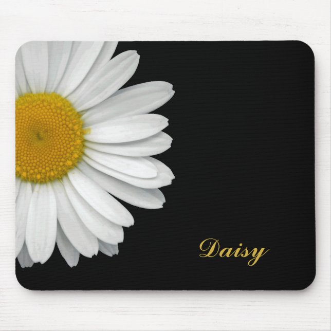Enkel Modern Elegant Daisy blomma med Namn Musmatta (Framsidan)