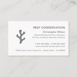 Enkel Modern Elegant Grått Professionell Coral Ree Visitkort