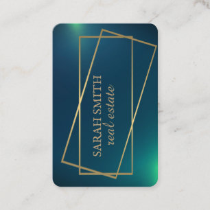 Enkel Modern Elegant Grön Guld Fastighet Visitkort