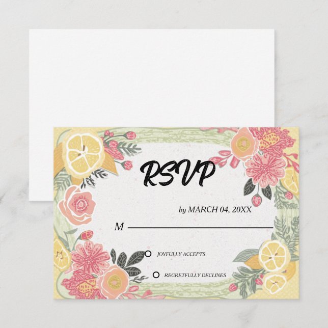 Enkel Modern Elegant Klassisk Bröllops-RSVP OSA Kort (Fram/baksida)