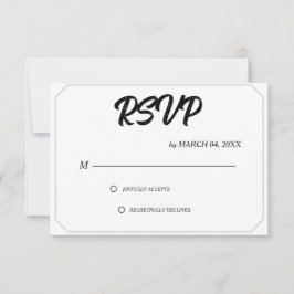 Enkel Modern Elegant Klassisk Bröllops-RSVP OSA Kort