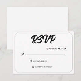 Enkel Modern Elegant Klassisk Bröllops-RSVP OSA Kort