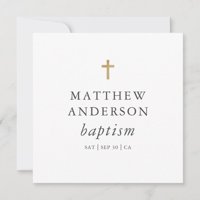 Enkel modern Elegant Kor Baby-baptism Inbjudningar (Framsida)