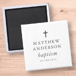 Enkel modern Elegant Kor Baby-baptism Magnet<br><div class="desc">Design består av enkel typografi med sans serif- och serif-teckensnitt.</div>