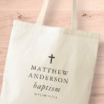 Enkel modern Elegant Kor Baby-baptism Tygkasse<br><div class="desc">Design består av enkel typografi med sans serif- och serif-teckensnitt.</div>
