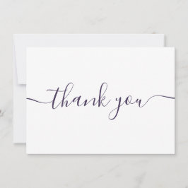 Enkel Modern Elegant Lila Skrift Tack Kort