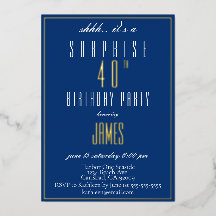 Enkel Modern Elegant marin 40:e födelsedag