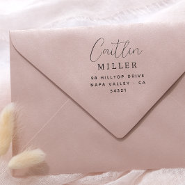 Enkel Modern Elegant Namn-Returadress Stämpel