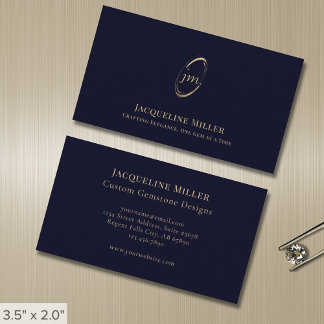 Enkel Modern Elegant-skriptmonogram Visitkort
