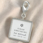 Enkel Modern Elegant Star av David Bat mitzvah Berlock<br><div class="desc">Design består av sans serif-typografi och lekfull kursiv skripttypografi på en enkel bakgrund. Finns här: http://www.zazzle.com/store/selectpartysupplies</div>