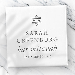 Enkel Modern Elegant Star av David Bat mitzvah Magnet