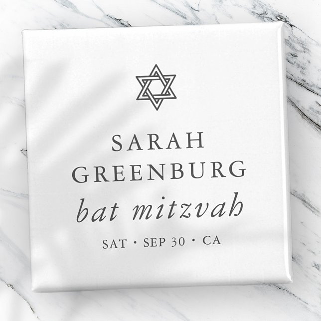 Enkel Modern Elegant Star av David Bat mitzvah Magnet (Skapare uppladdad)