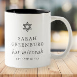Enkel Modern Elegant Star av David Bat mitzvah Två-Tonad Mugg<br><div class="desc">Design består av sans serif-typografi och lekfull kursiv skripttypografi på en enkel bakgrund. Finns här: http://www.zazzle.com/store/selectpartysupplies</div>