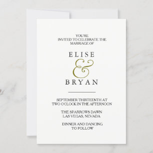 Enkel Modern Elegant Typografi Bröllopsinbjudan Inbjudningar