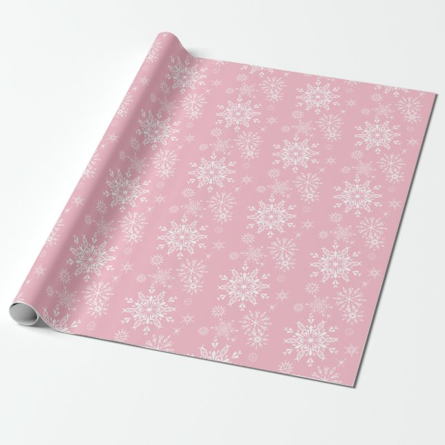 Enkel modern elegant Vinter Snöflinga Jul Presentpapper (Utrullad)