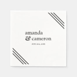 Enkel Modern Elegant Vita Bröllop Pappersservett