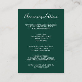 Enkel Modern Emerald Grönt Bröllop Tilläggskort