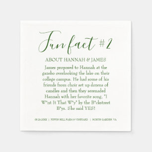 Enkel Modern Emerald Grönt Roligt Fact 2 Bröllop Pappersservett