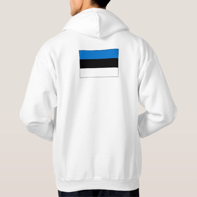 Enkel modern Estlands Flagga Souvenir, baksida Hoodie (Baksida)