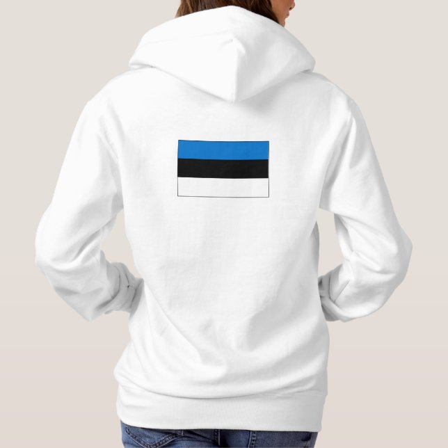 Enkel modern Estlands Flagga Souvenir, baksida T Shirt (Baksida)
