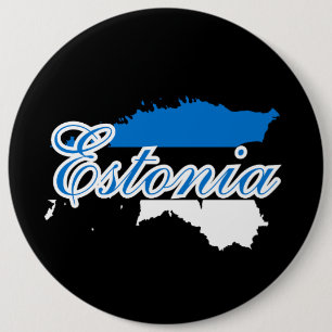 Enkel modern Estlands nationella Flagga Souvenir i Knapp