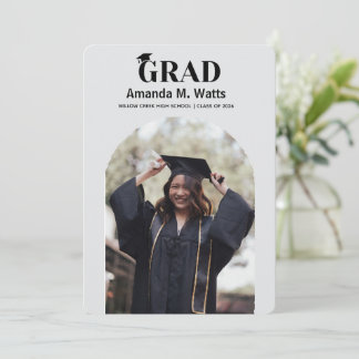 Enkel modern examensannonsering med foto inbjudningar