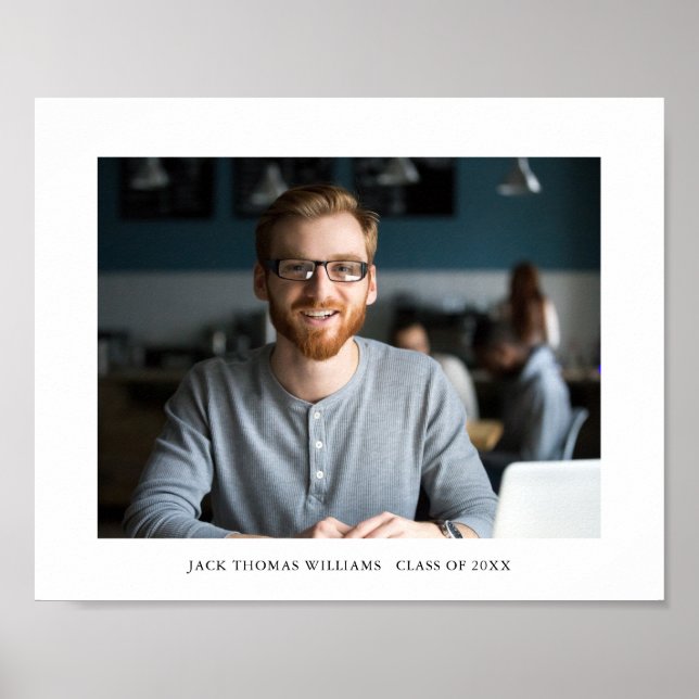 Enkel Modern Examensfoto och Namn  Poster (Framsidan)