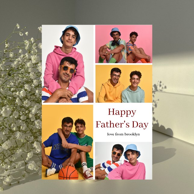 Enkel modern fadersdags foto familjekollage julkort (Skapare uppladdad)