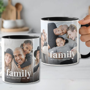Enkel Modern Familj 3 Foto Mugg