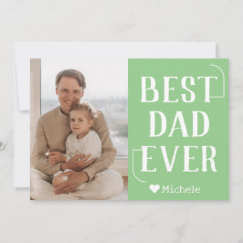 Enkel Modern Familj Fars Dag Foto Namn Julkort