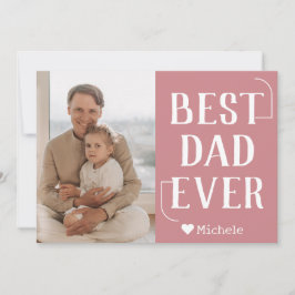 Enkel Modern Familj Fars Dag Foto Namn Julkort
