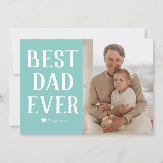 Enkel Modern Familj Fars Dag Foto Namn Julkort (Framsida)