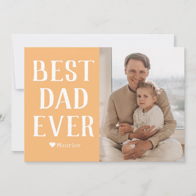 Enkel Modern Familj Fars Dag Foto Namn Julkort (Framsida)