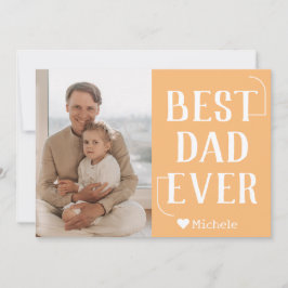 Enkel Modern Familj Fars Dag Foto Namn Julkort