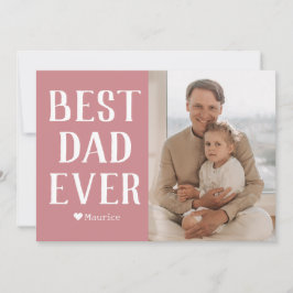 Enkel Modern Familj Fars Dag Foto Namn Julkort